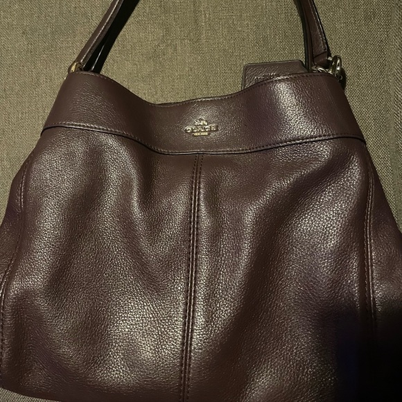Coach pebble leather signature Lexi chain shoulder bag - oxblood - Picture 8 of 9
